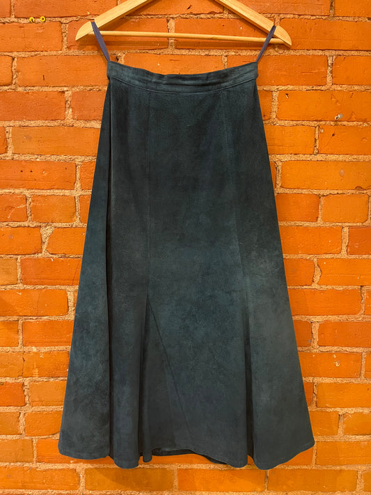 Jinx Senior Teal Suede Flare Skirt