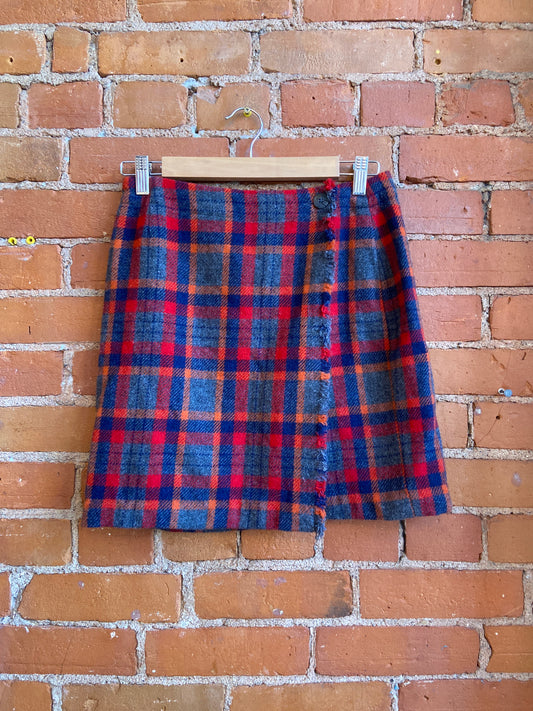 Y2K Gap Plaid Wool Mini Skirt