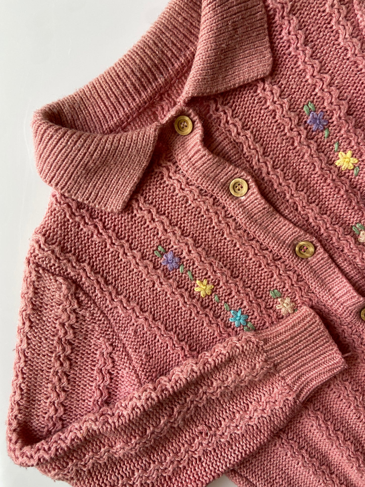 Pink Knit Grandma Cardigan