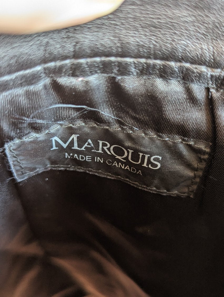 1990s Marquis Black Leather Skirt