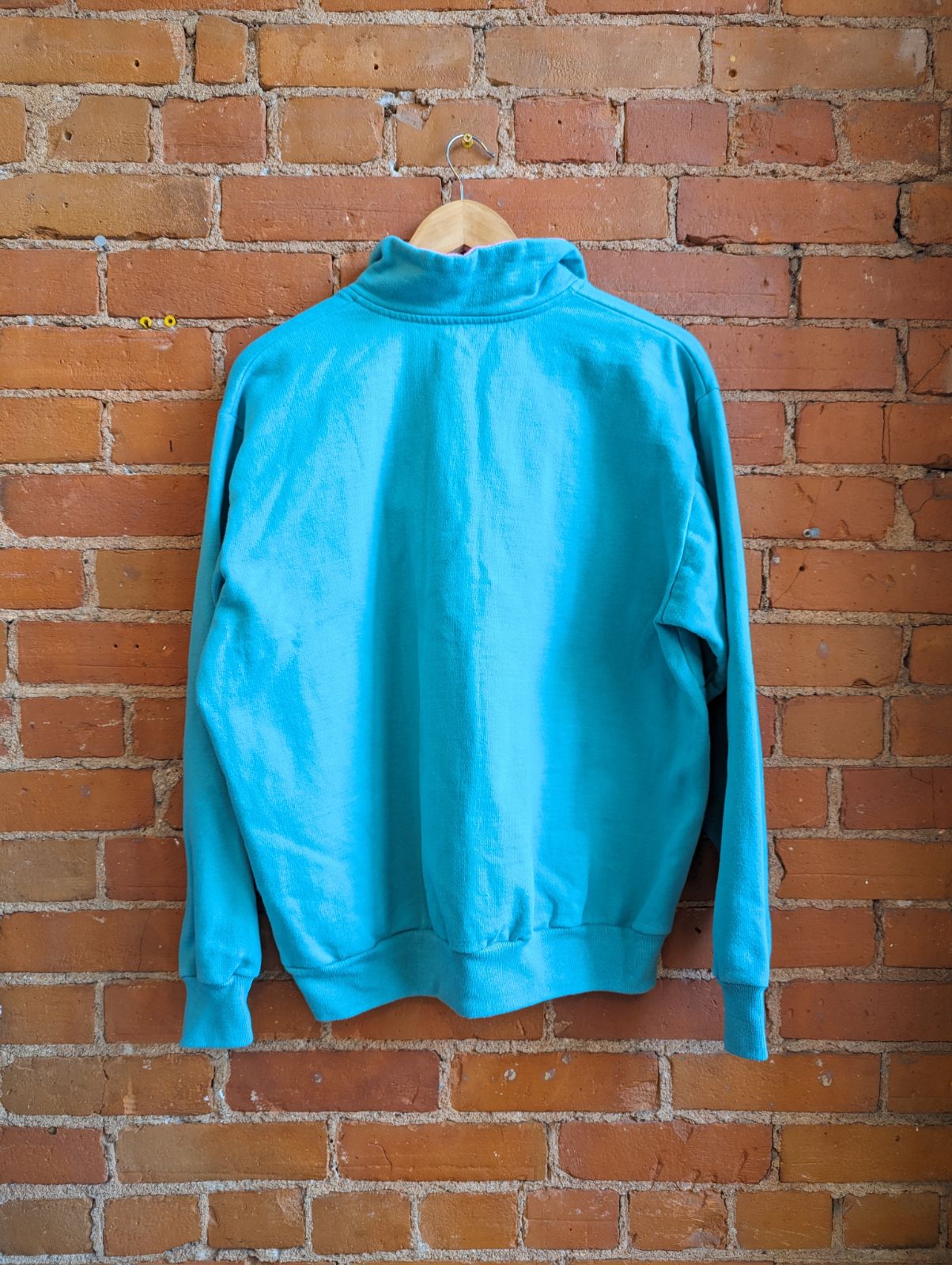 90's Northern Reflections Teal & Pink 1/4 Zip Sweatshirt