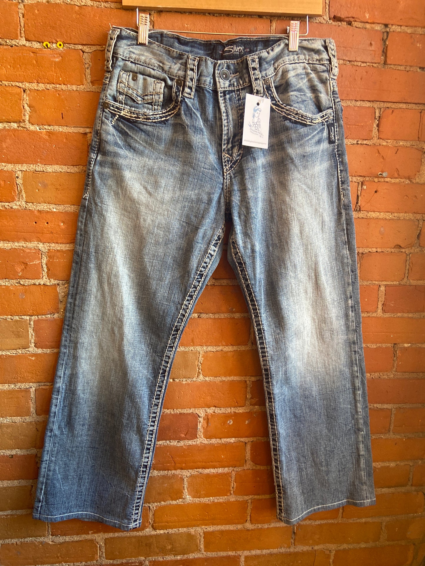 Y2K Silver Denim Jeans
