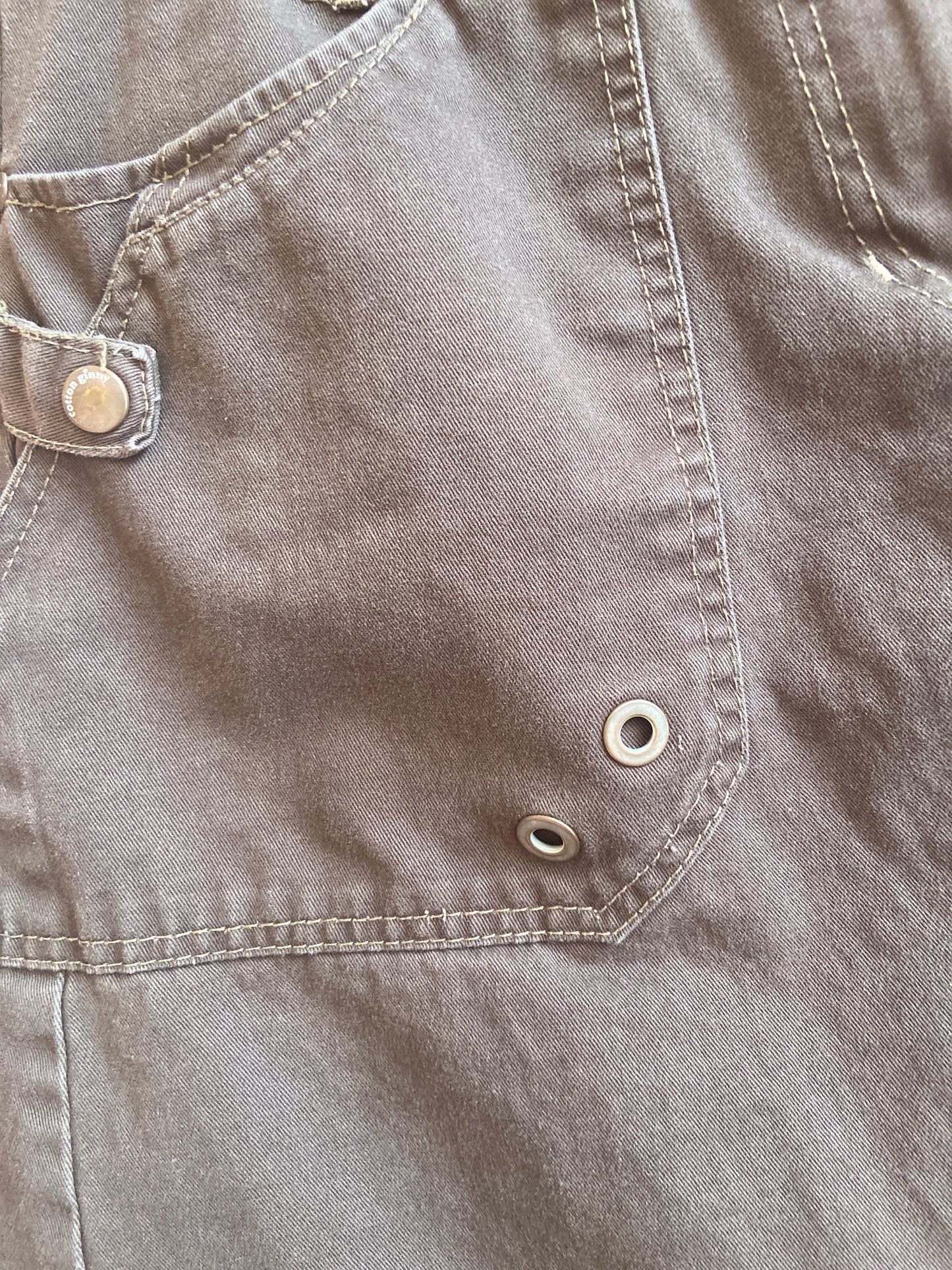 Y2K Brown Cotton Cargo Mini Skirt