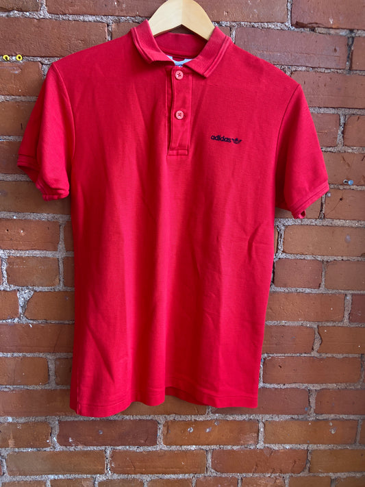 80's Adidas Red Polo Shirt