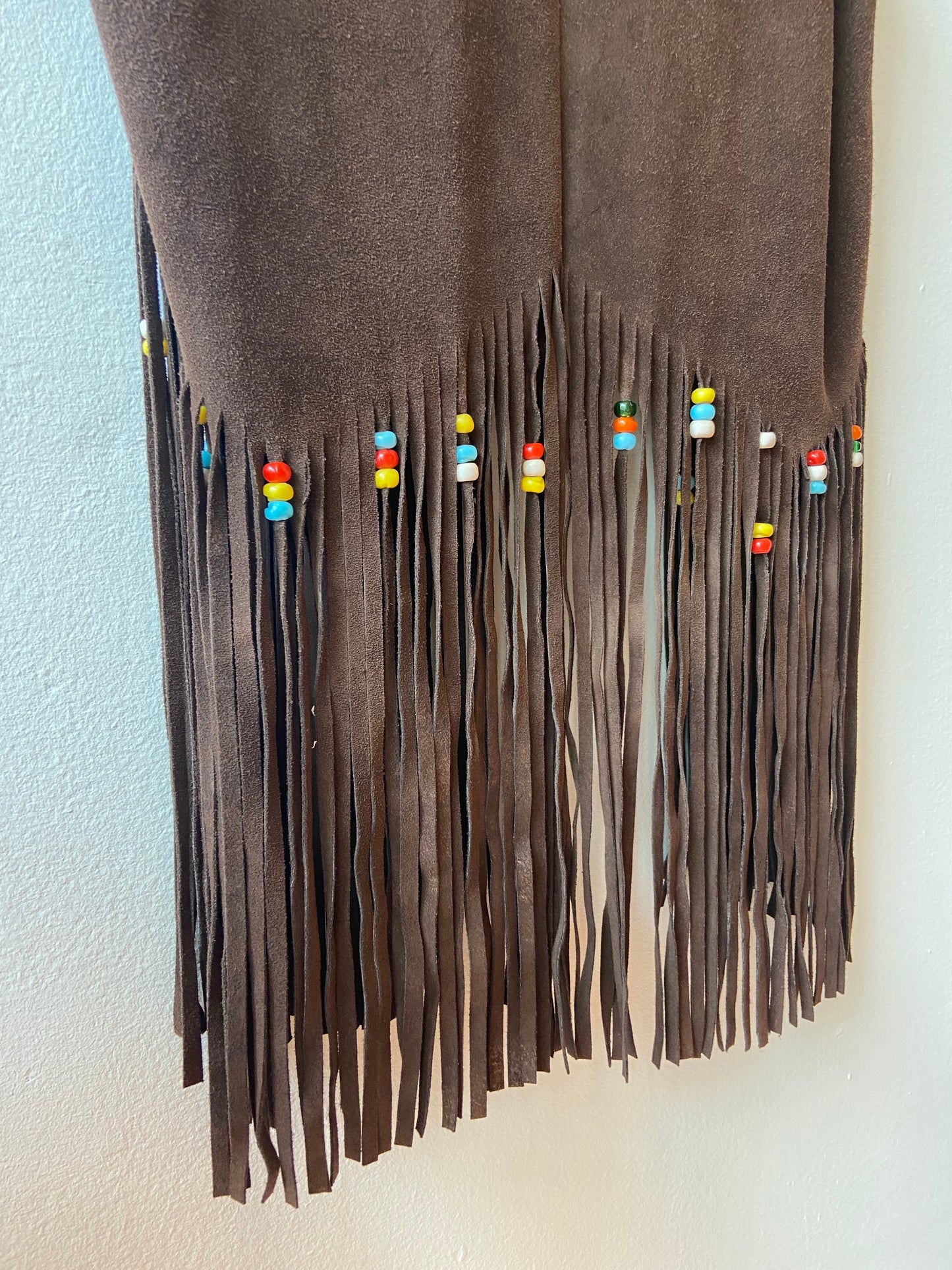 70's Brown Suede Fringe Vest