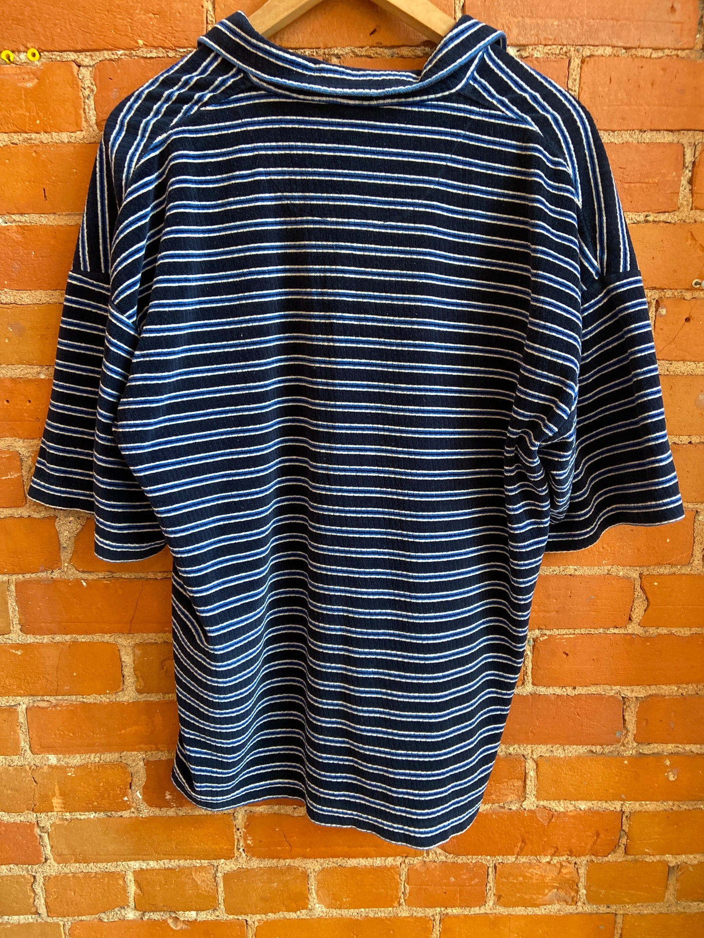 90's Striped Velour Zip Tee