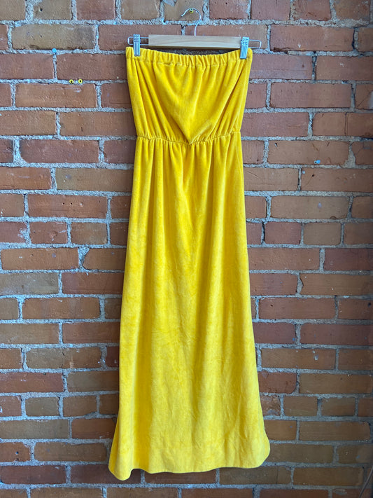 70’s Terry Cloth Strapless Dress