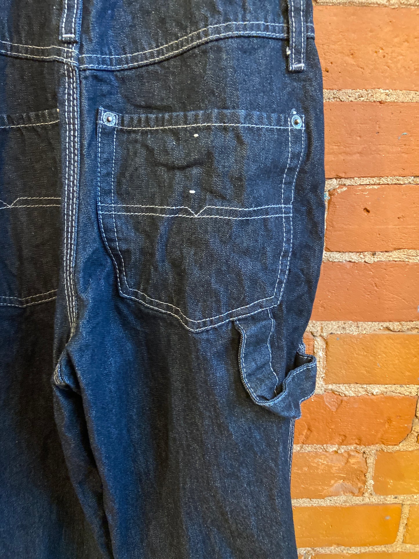 1990s Brody Jeans Dark Wash, Flare Leg Denim Overalls