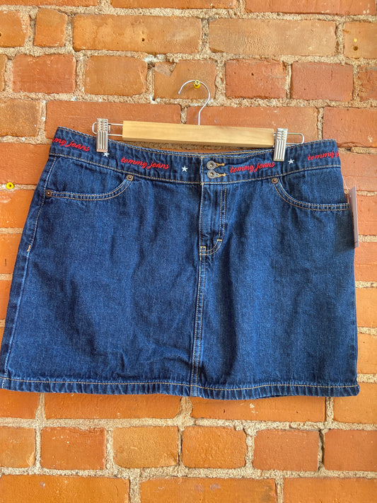 Y2K Tommy Jeans Dark Wash Denim Mini Skirt