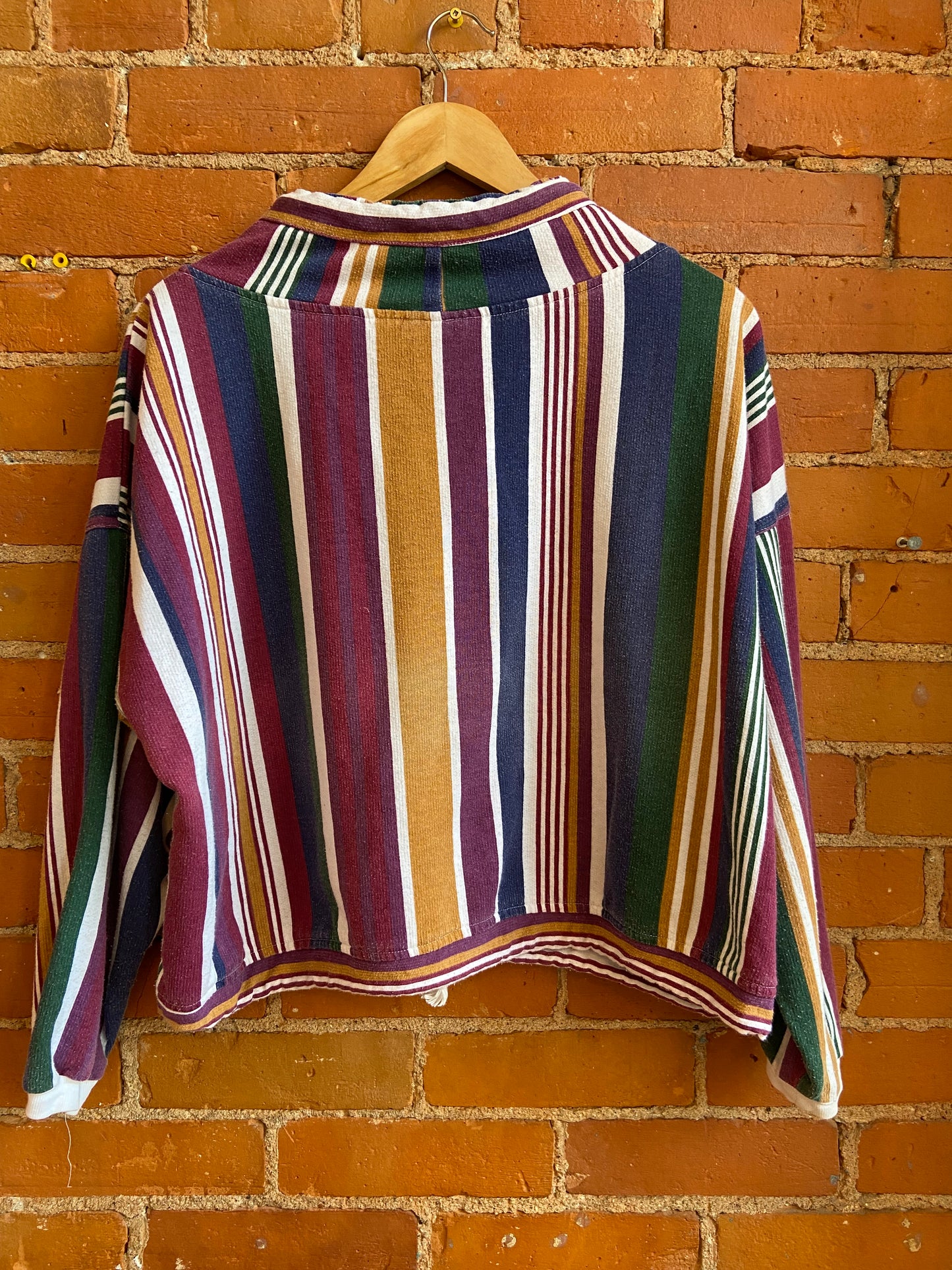 90’s Striped Cropped Sweatshirt