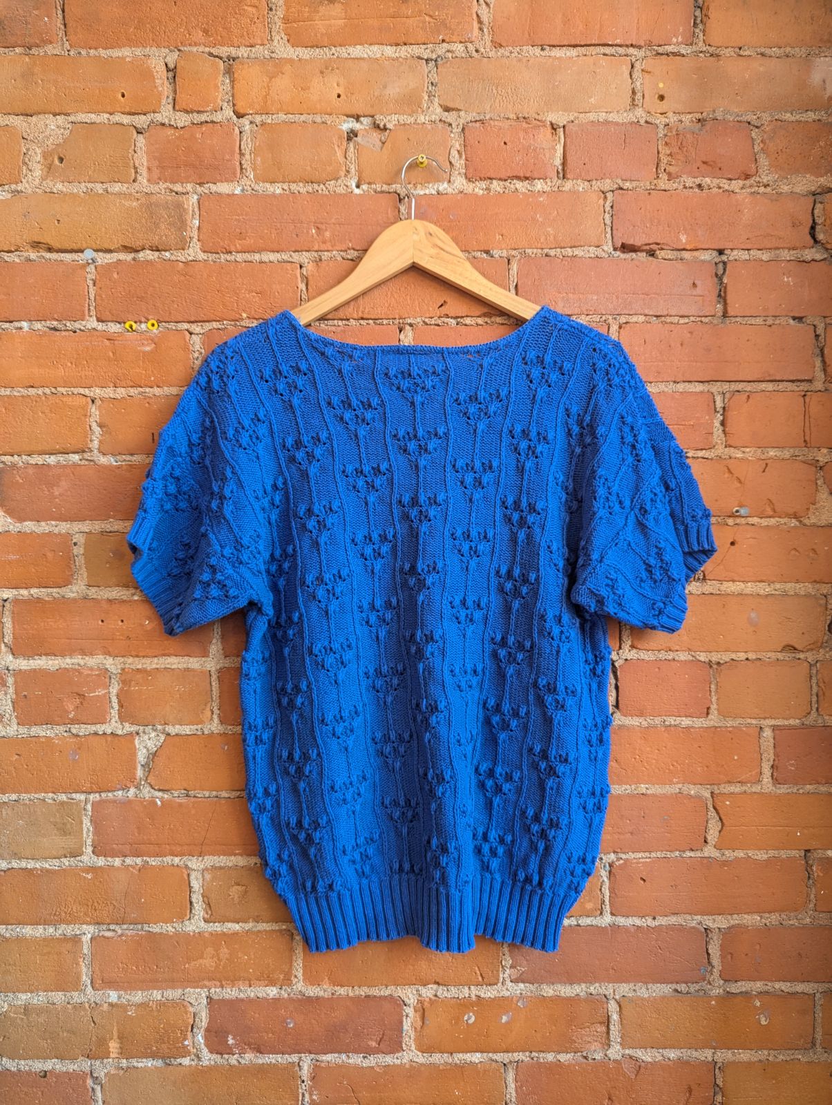 1980s Bedford Fair Blue Short Sleeve Sweater