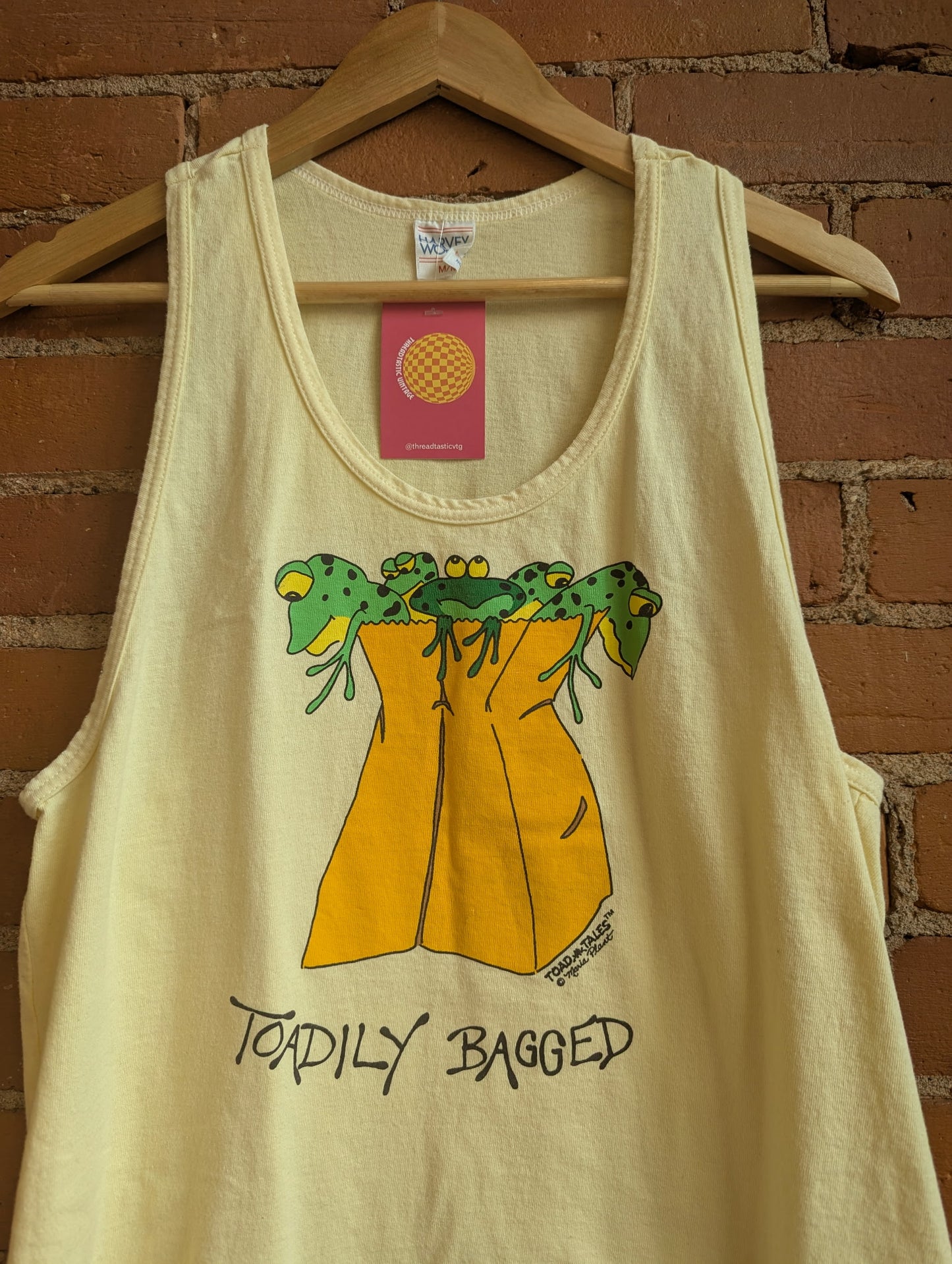1990s Harvey Woods Toad Tales by Maria Plant Yellow Tank