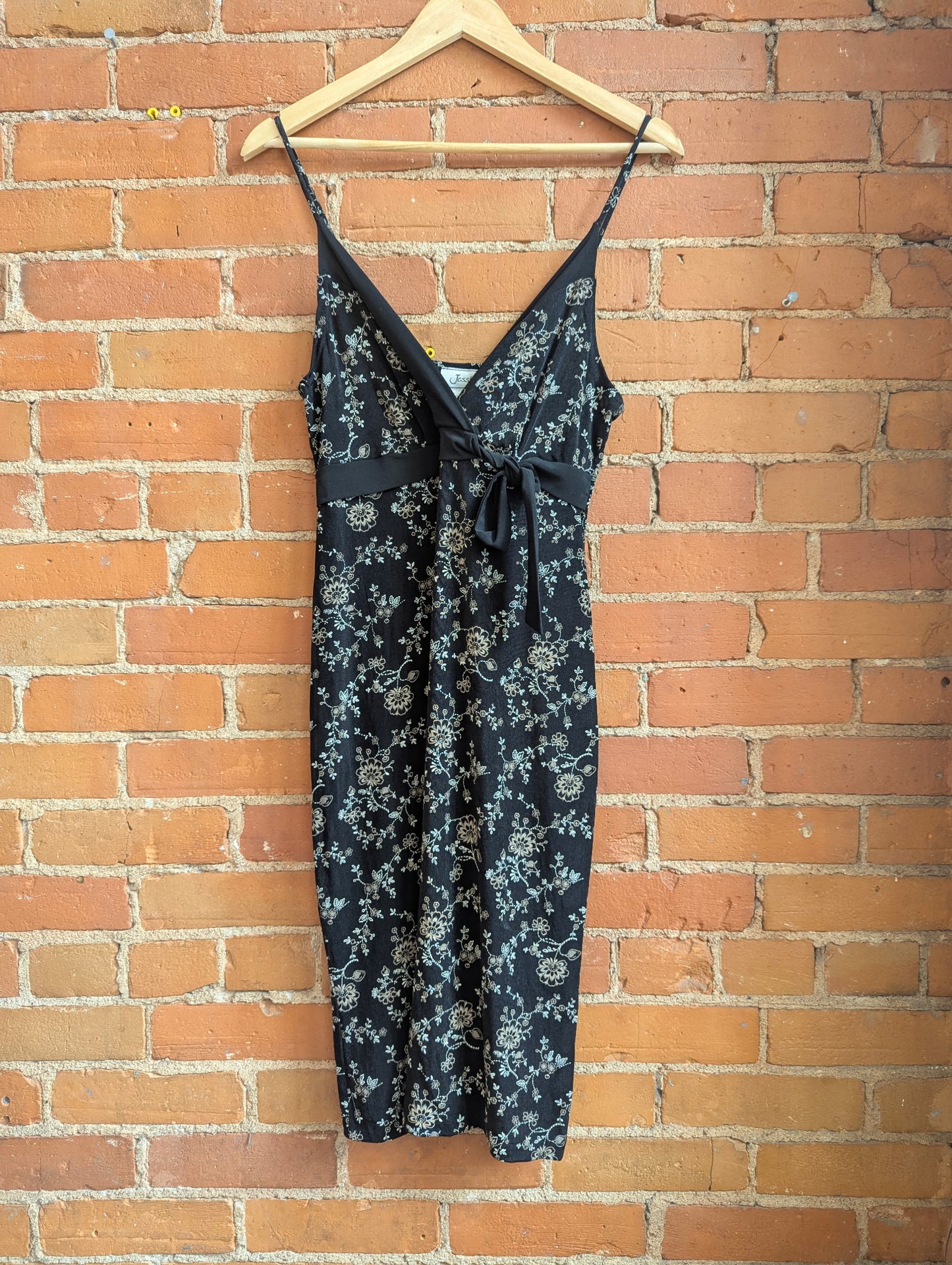 Y2K Jessica Black Floral Print Mini Dress