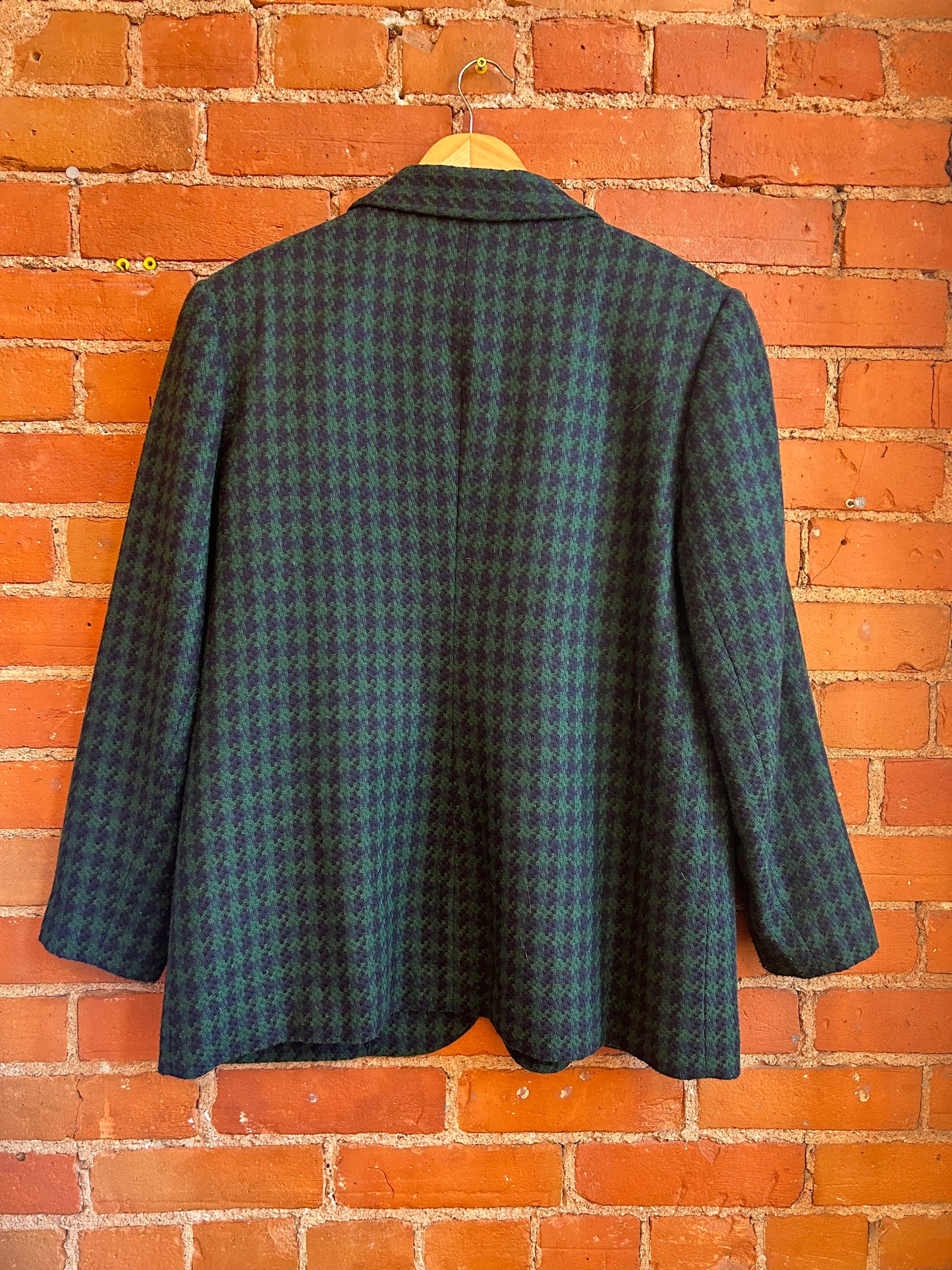 Blue & Green Houndstooth Blazer