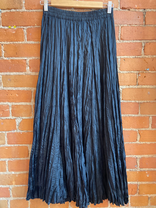 Black 100% Silk Maxi Skirt