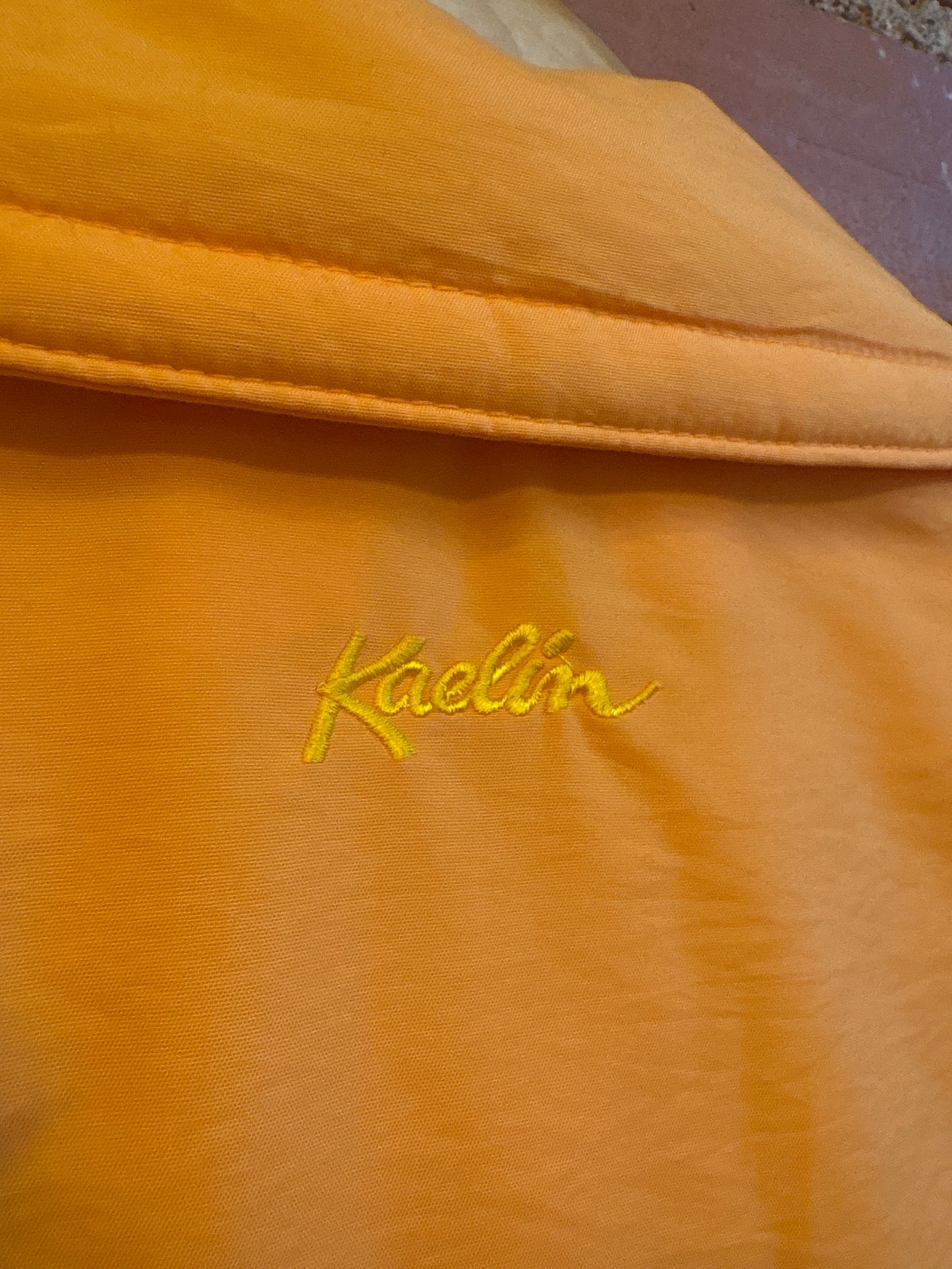 Kaelin Orange Embroidered Vest