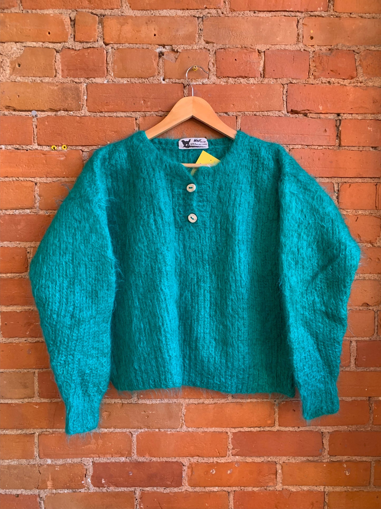 Handmade Teal Newfie Mohair Sweater