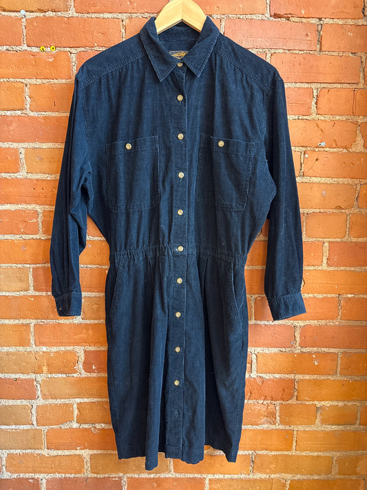 Navy Eddie Bauer Ribbed Dress
