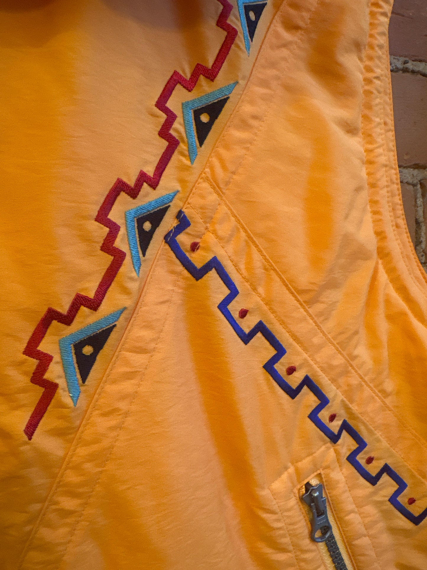 Kaelin Orange Embroidered Vest