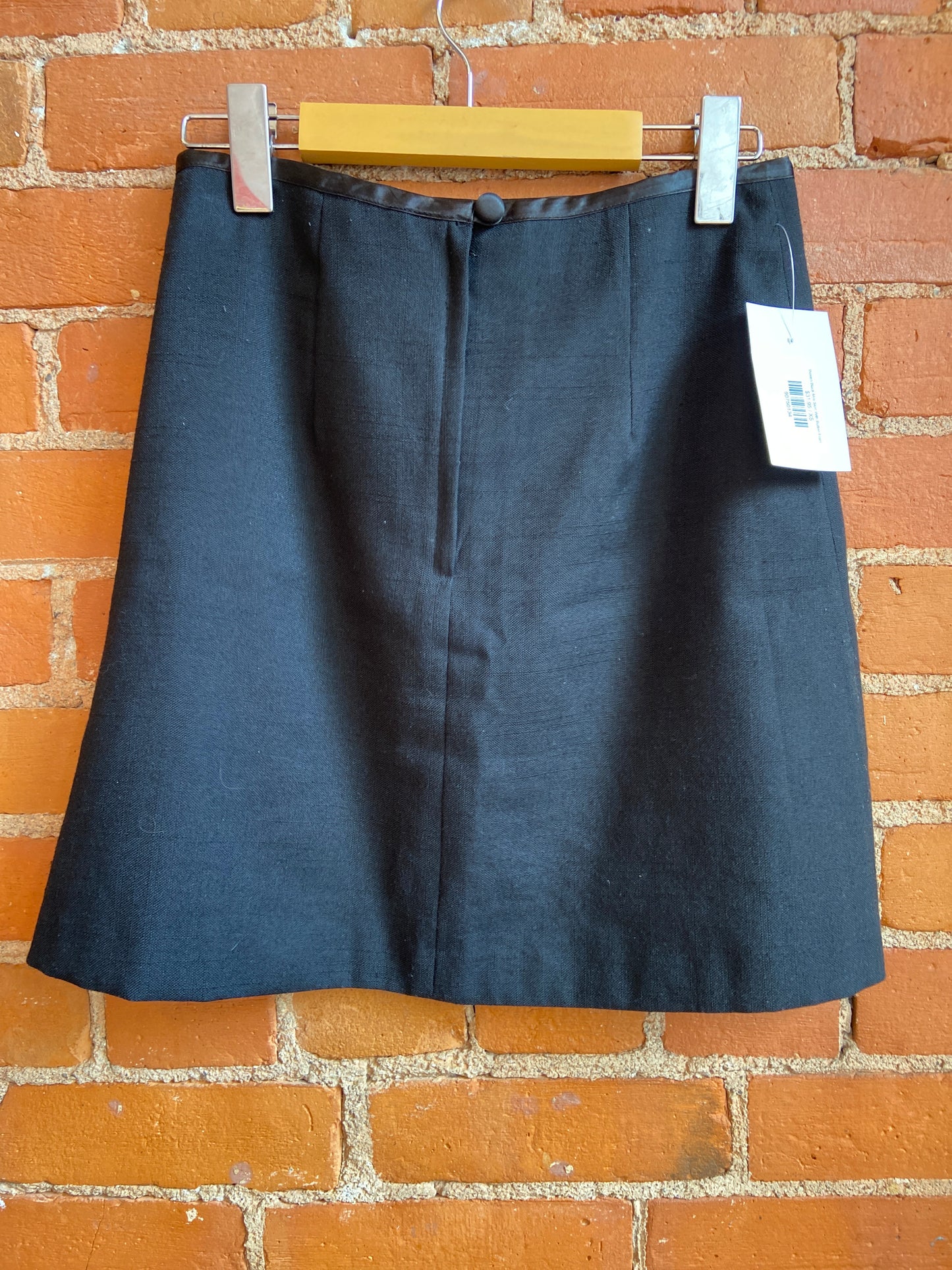 Woven Black Mini Skirt With Button Front