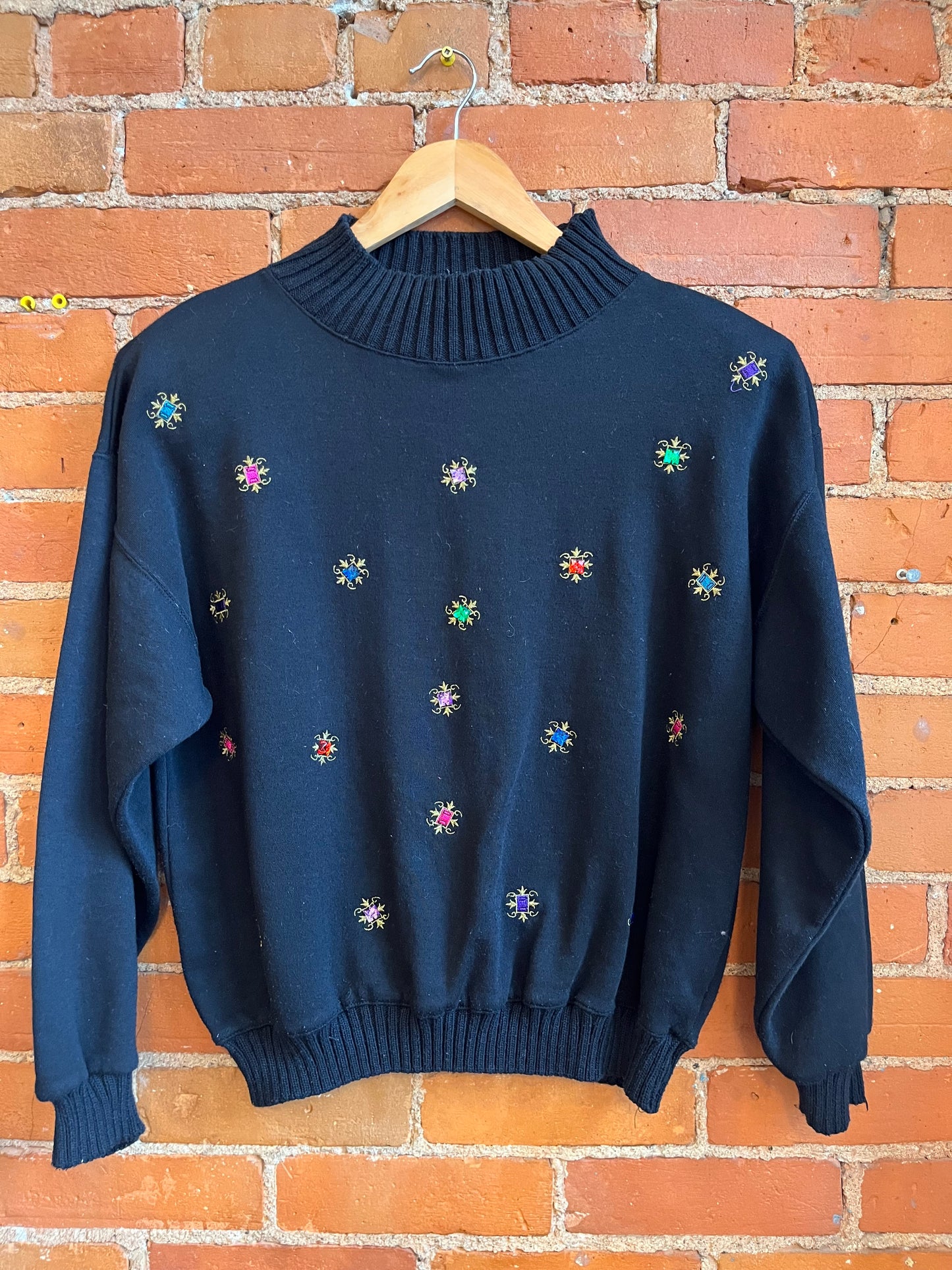 80’s High Neck Gem Sweater