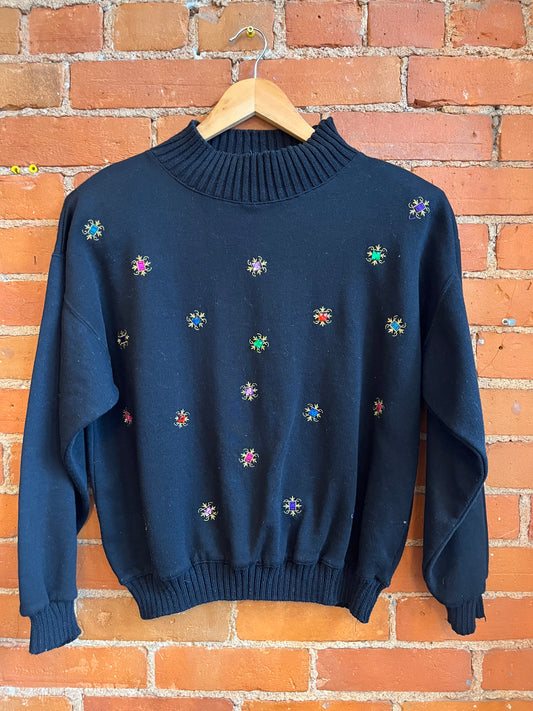 80’s High Neck Gem Sweater