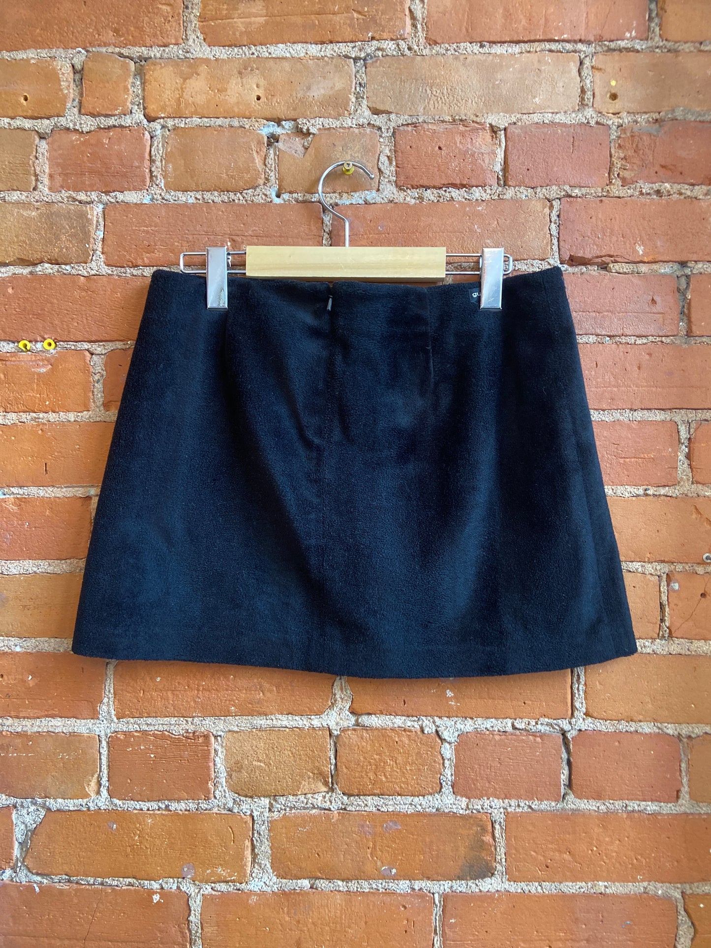 1990s Guess Jeans Black Fuzzy Mini Skirt