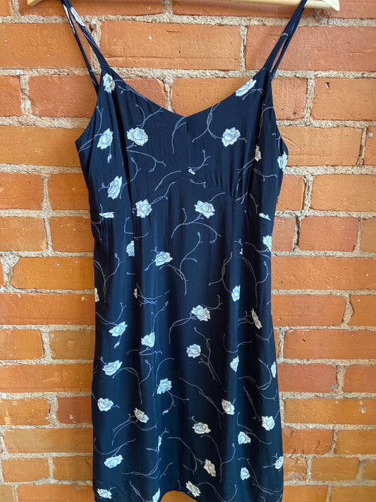 90's Jacob Black Floral Mini Dress