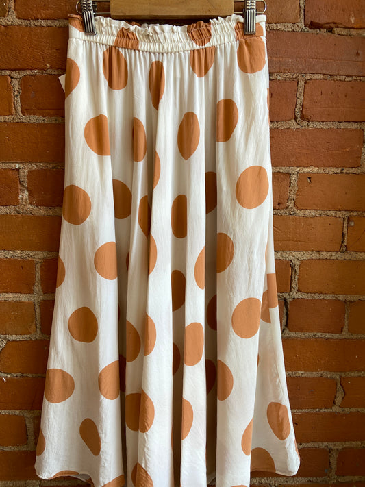 Linda Lundstrom Silk Polka Dot Skirt