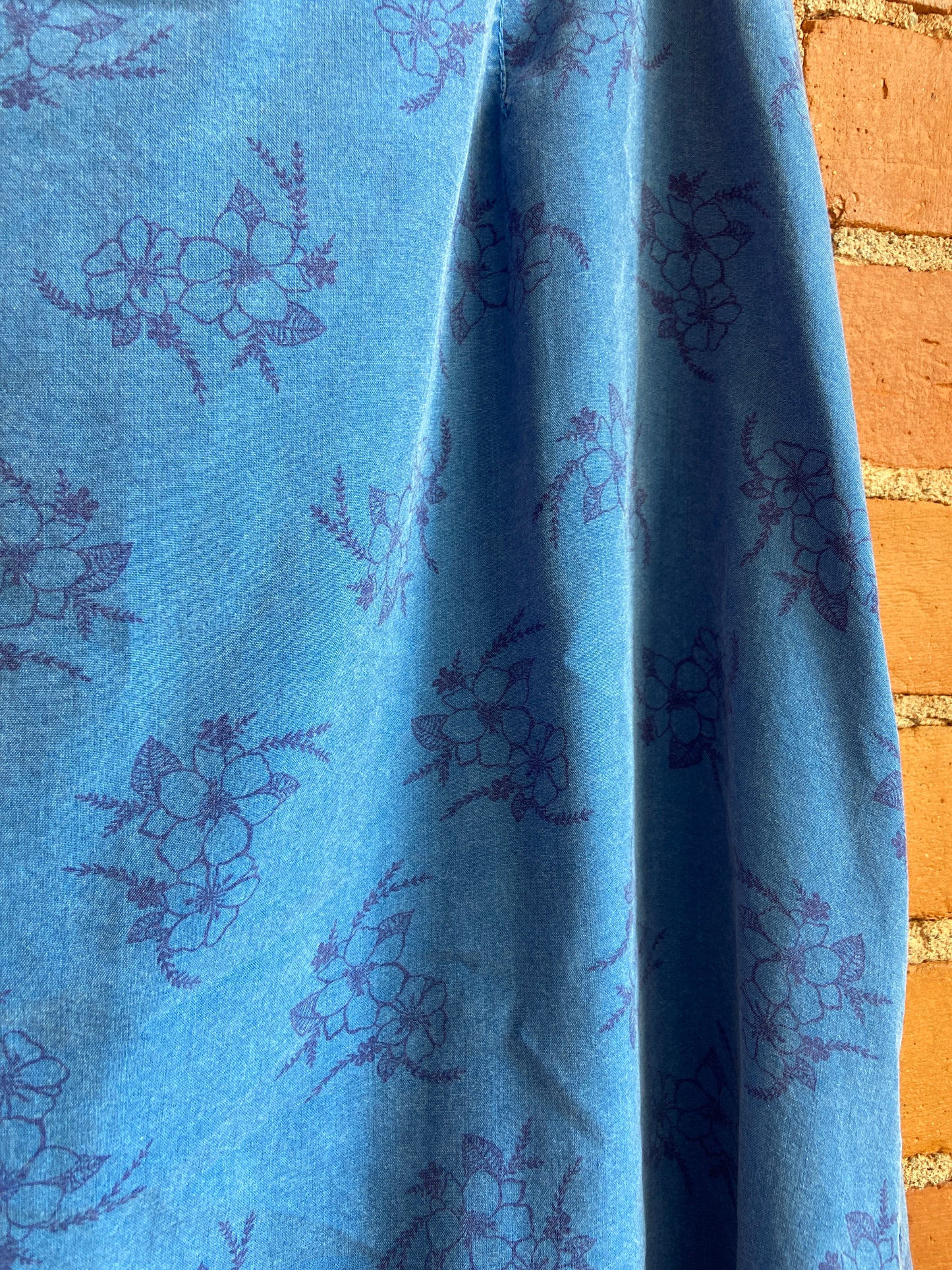 Floral chambray skirt