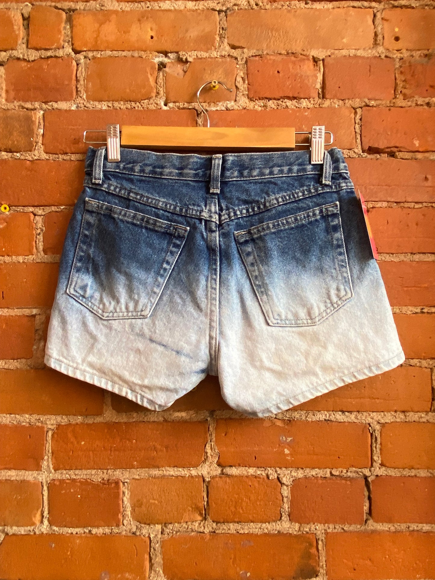1990s Liquid Ombre Wash Denim Shorts
