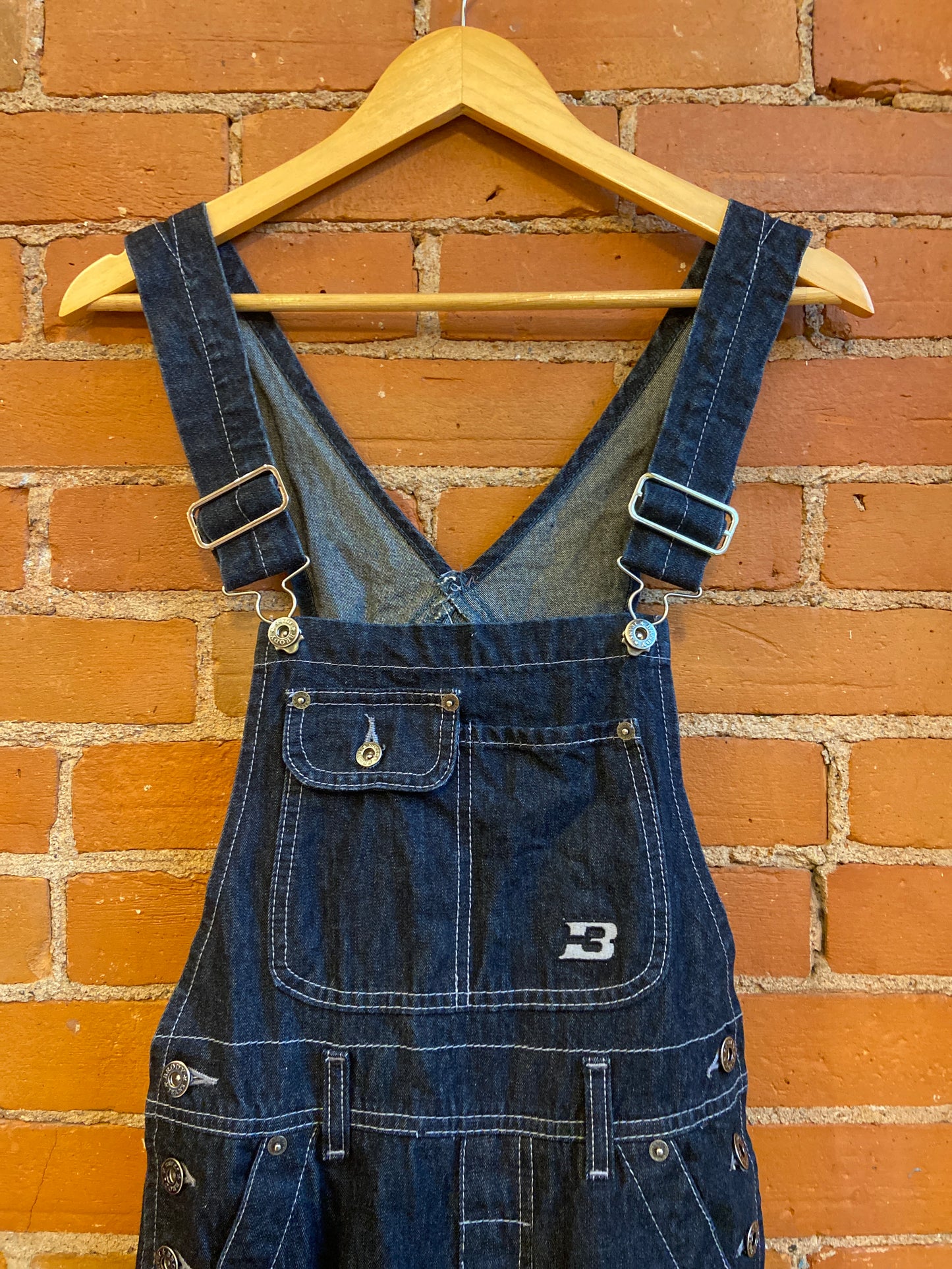 1990s Brody Jeans Dark Wash, Flare Leg Denim Overalls