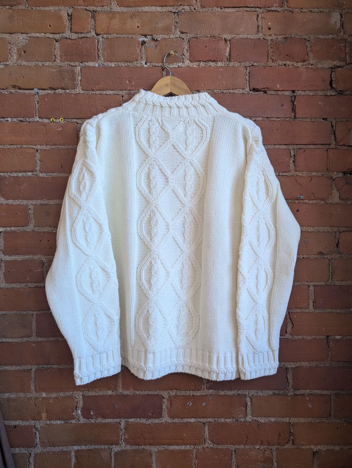 1990s Jessie Cream Coloured Cable Knit Sweater