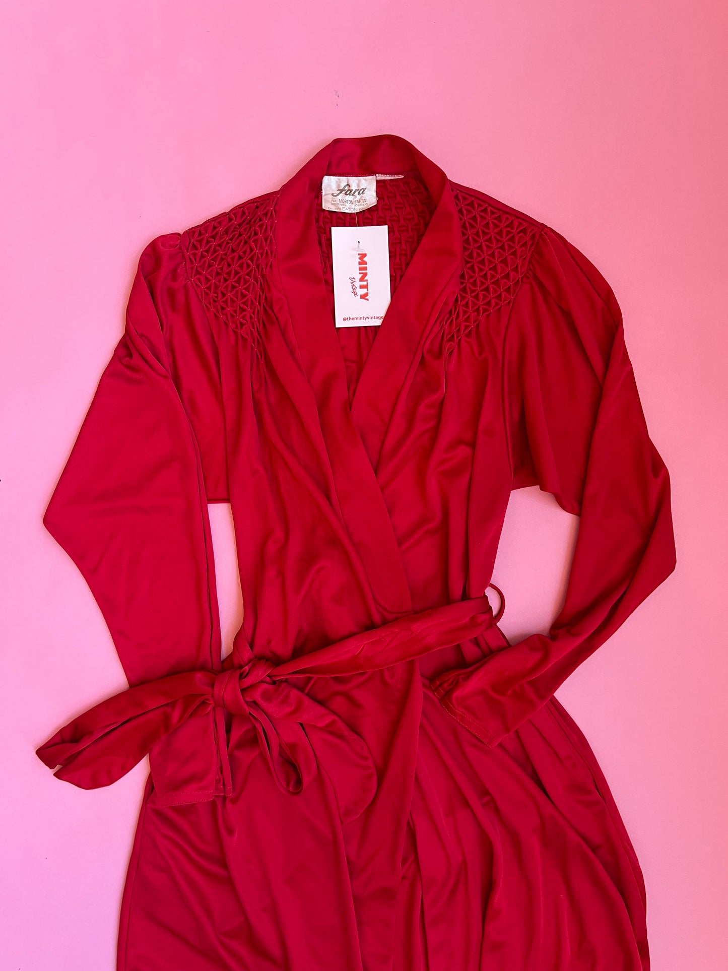 Red Polyester Maxi Robe