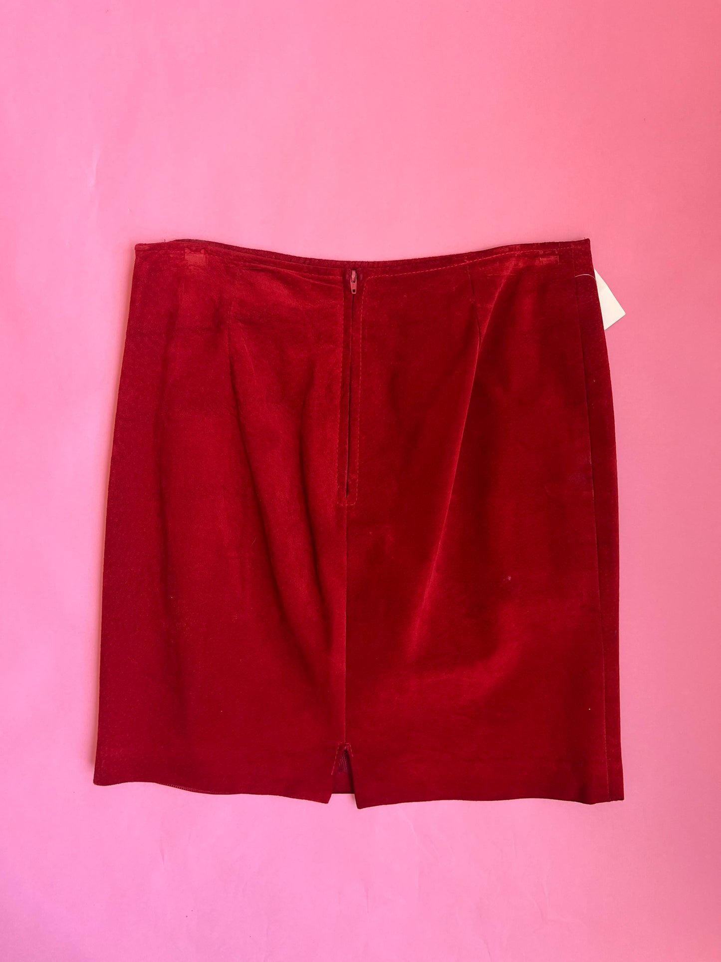 Red Suede Mini Skirt