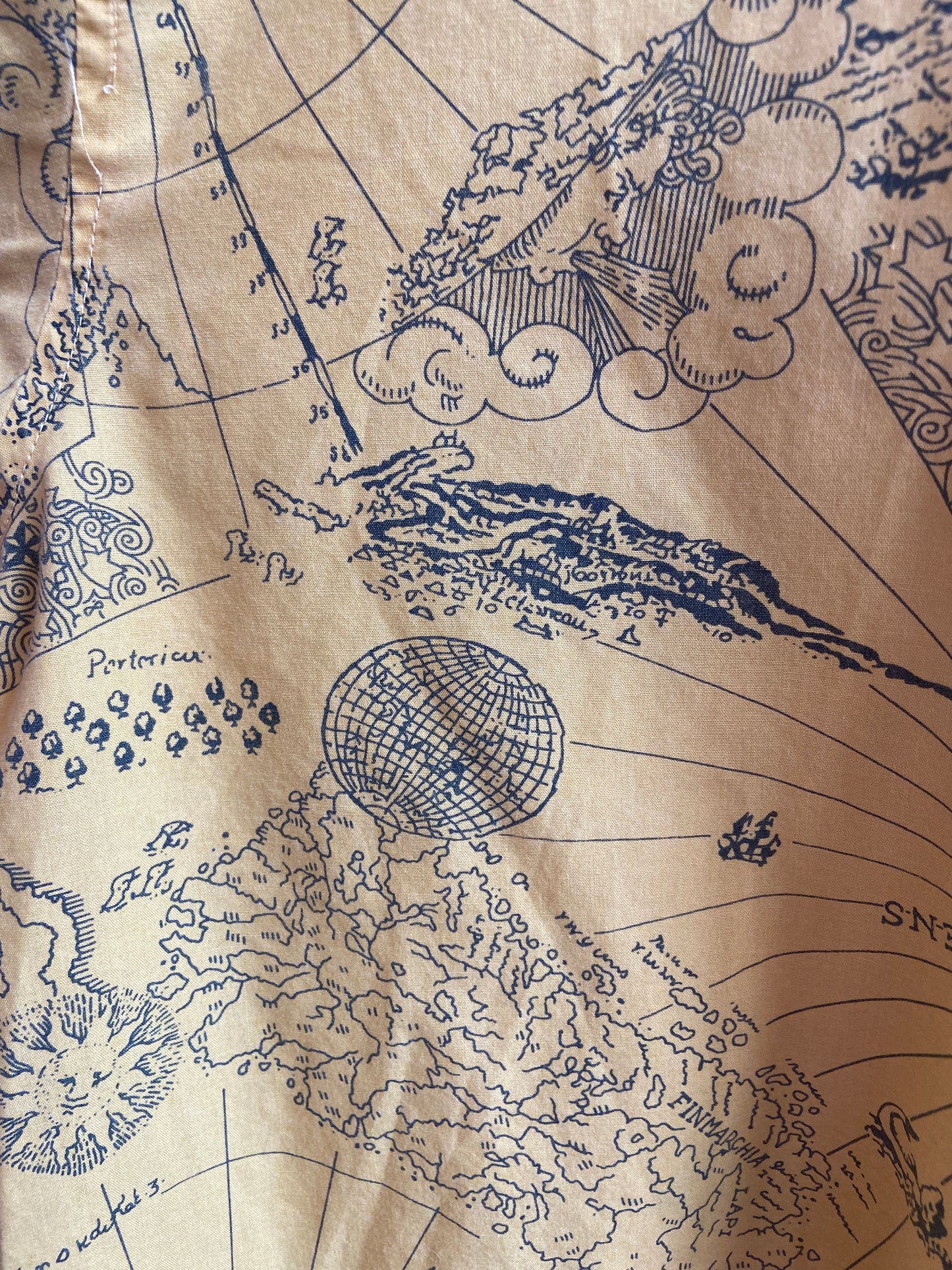Diane Von Furstenberg Yellow Geographic Button-Up