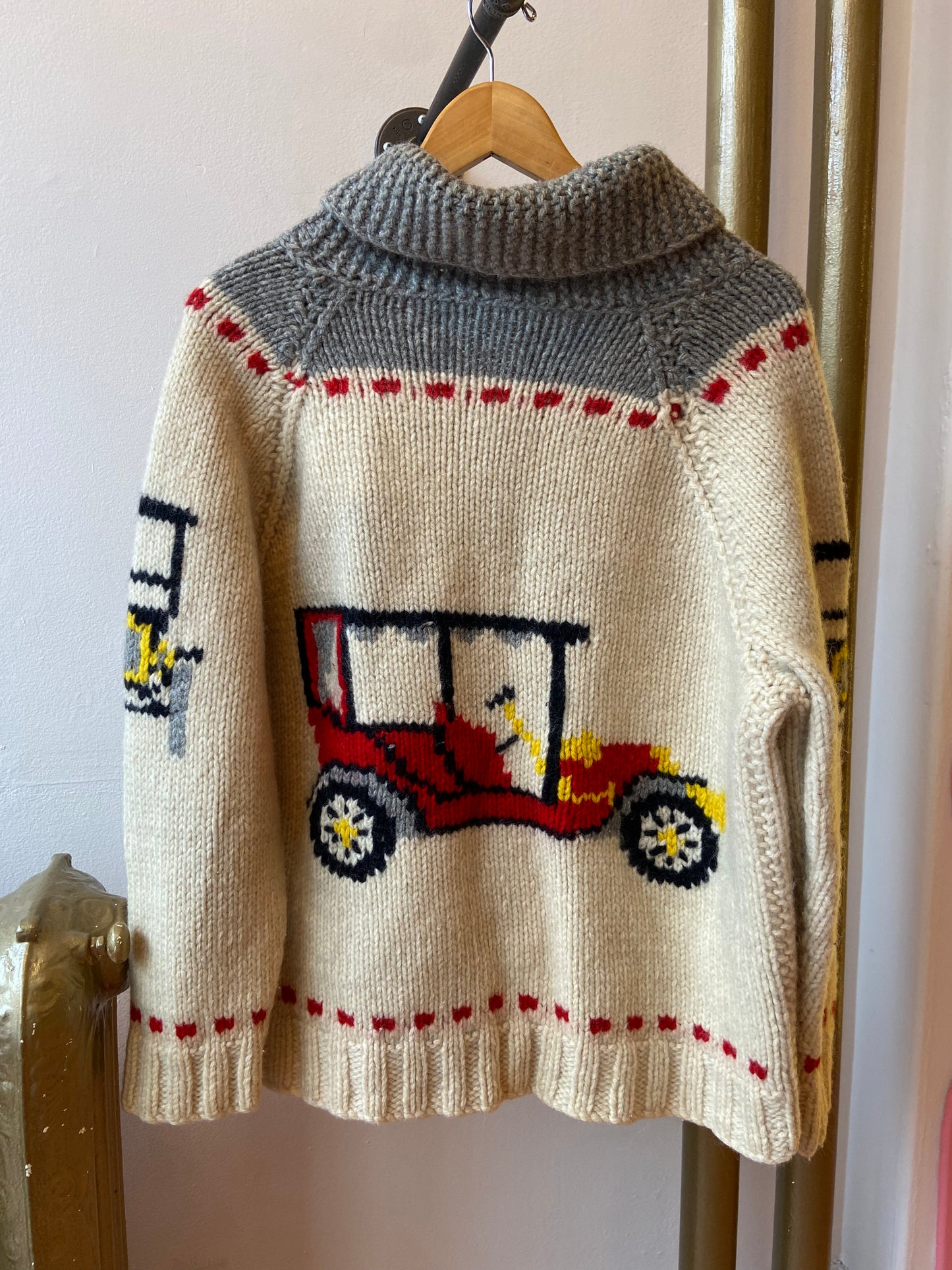 Mary Maxim Knit Cars Sweater