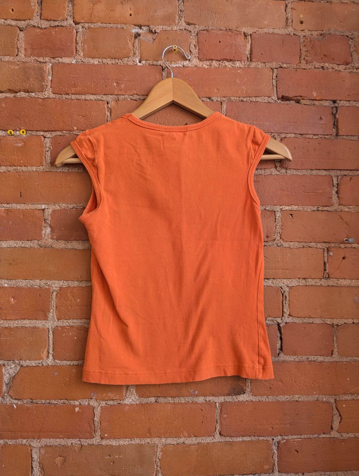 1990s Banana Cafe Orange Cap Sleeve Top