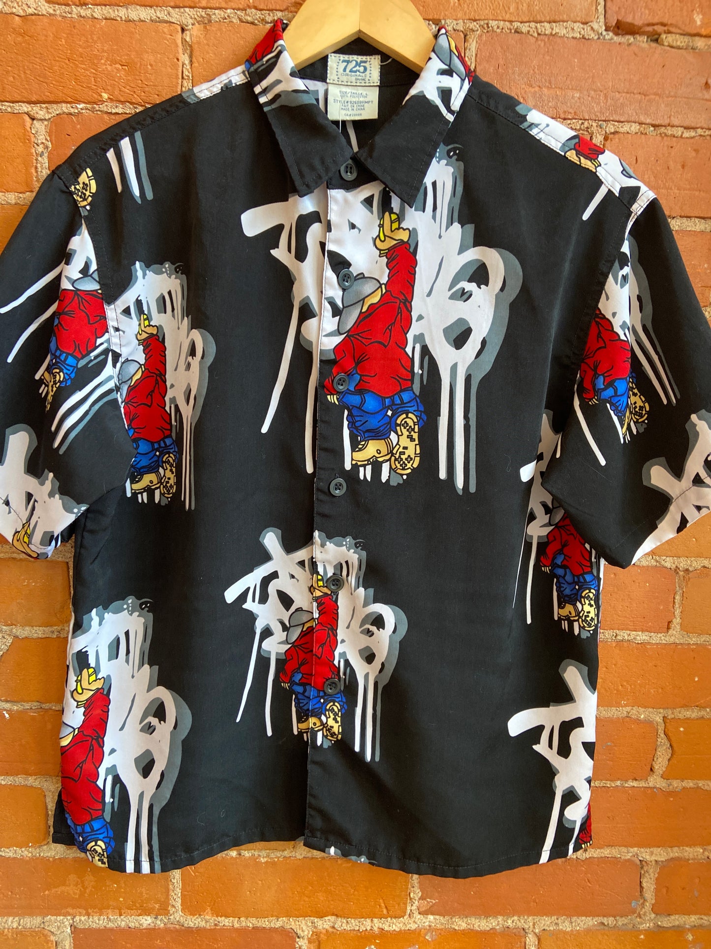 Y2K Grafitti Kid Short-Sleeve Button-Up
