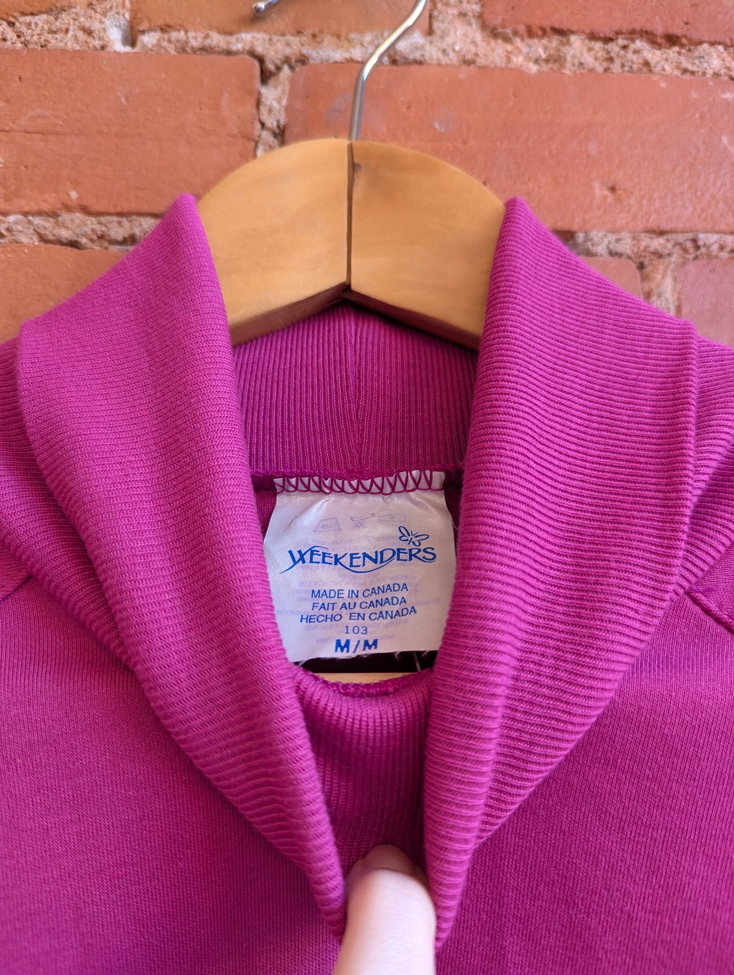 1980s Weekenders Raspberry Pink Long-Sleeve Turtleneck Top