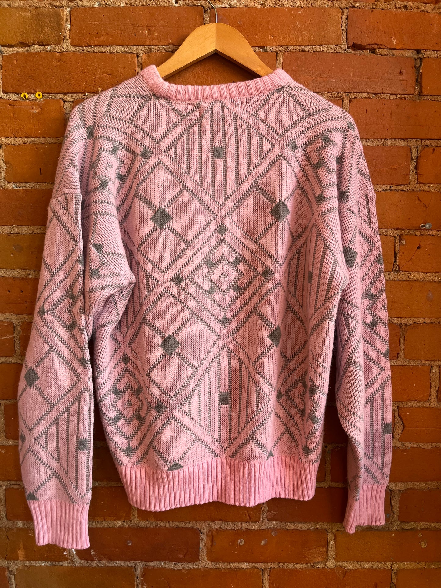 Pink & Grey Acrylic Sweater