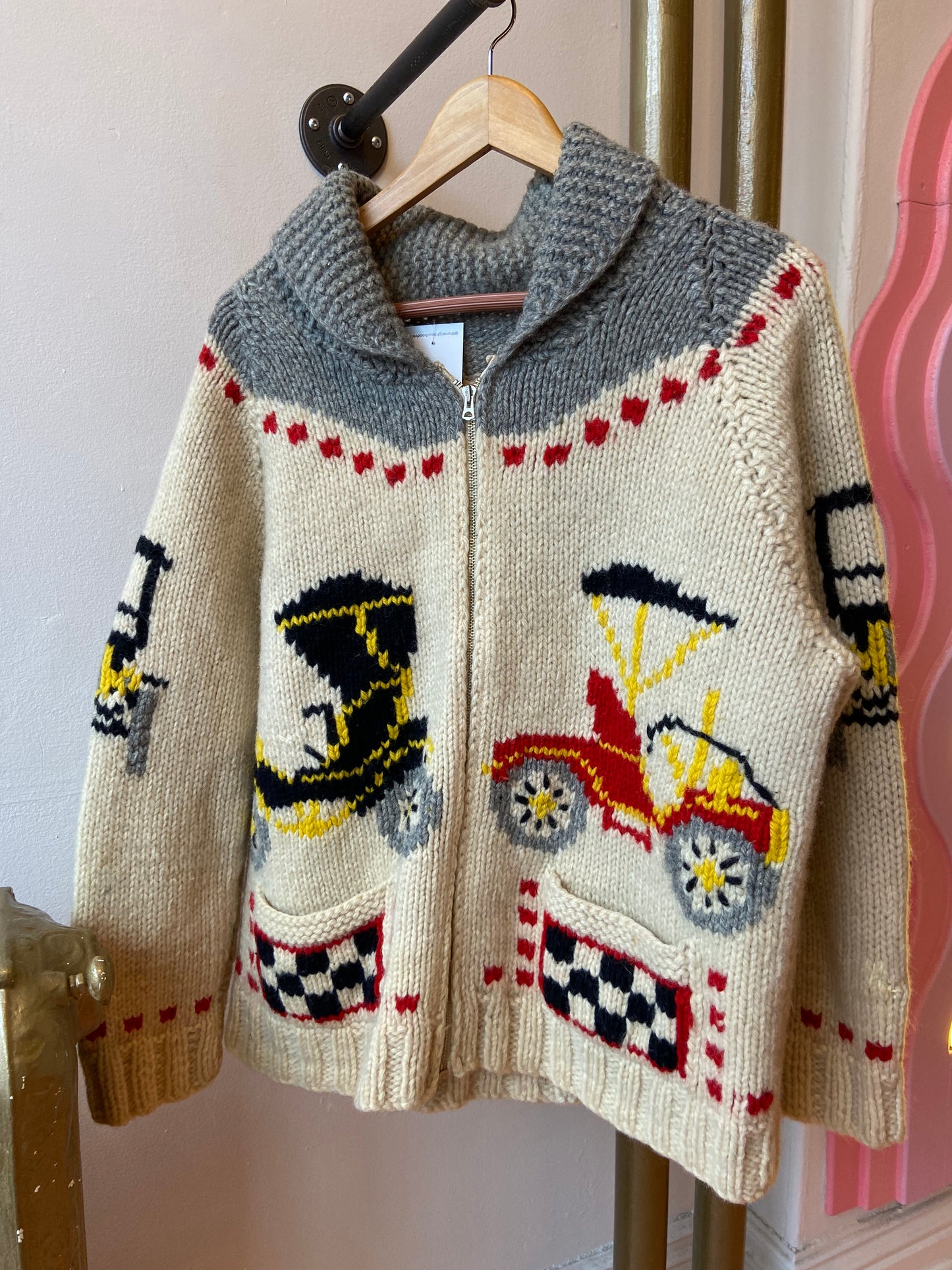 Mary Maxim Knit Cars Sweater
