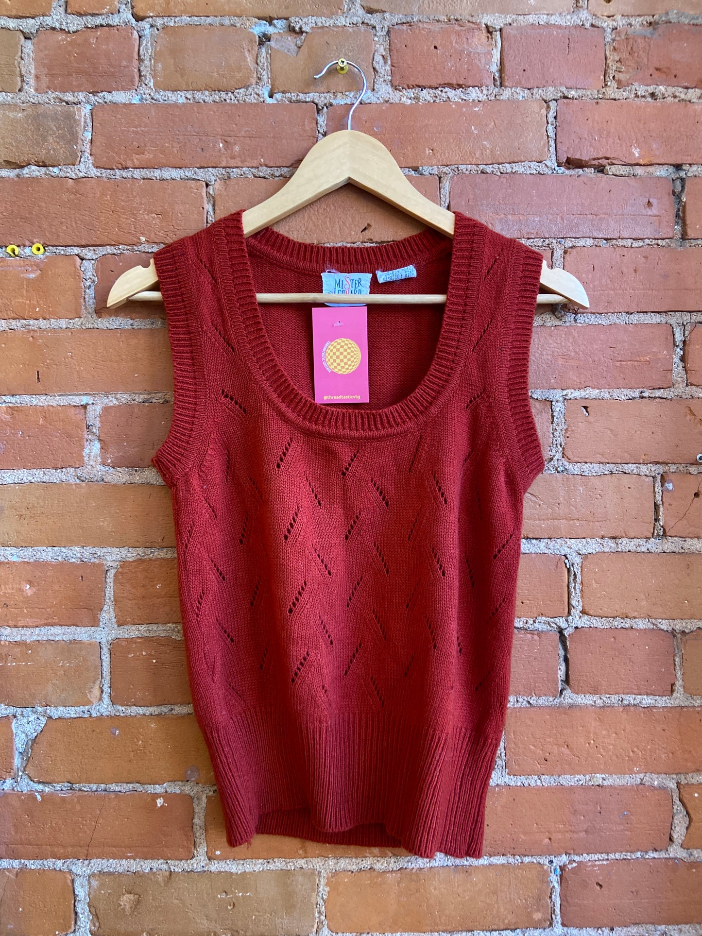 1970s Mister Leonard Rust Coloured Sweater Vest