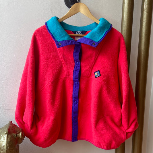 Woolrich Neon Pink Buttoned Fleece Jacket