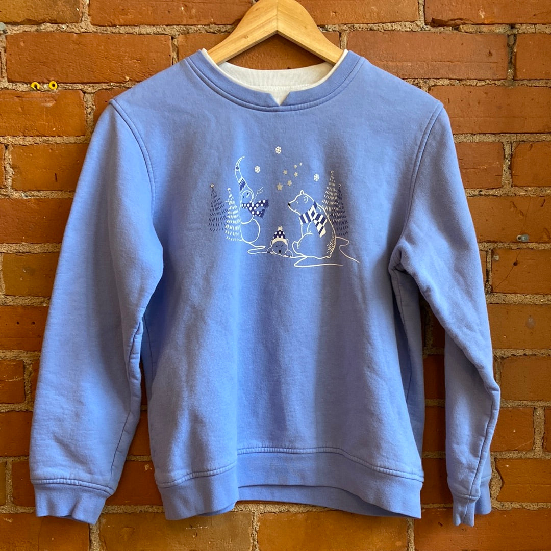 Polar Bear & Snowman Graphic Print Sweatshirt