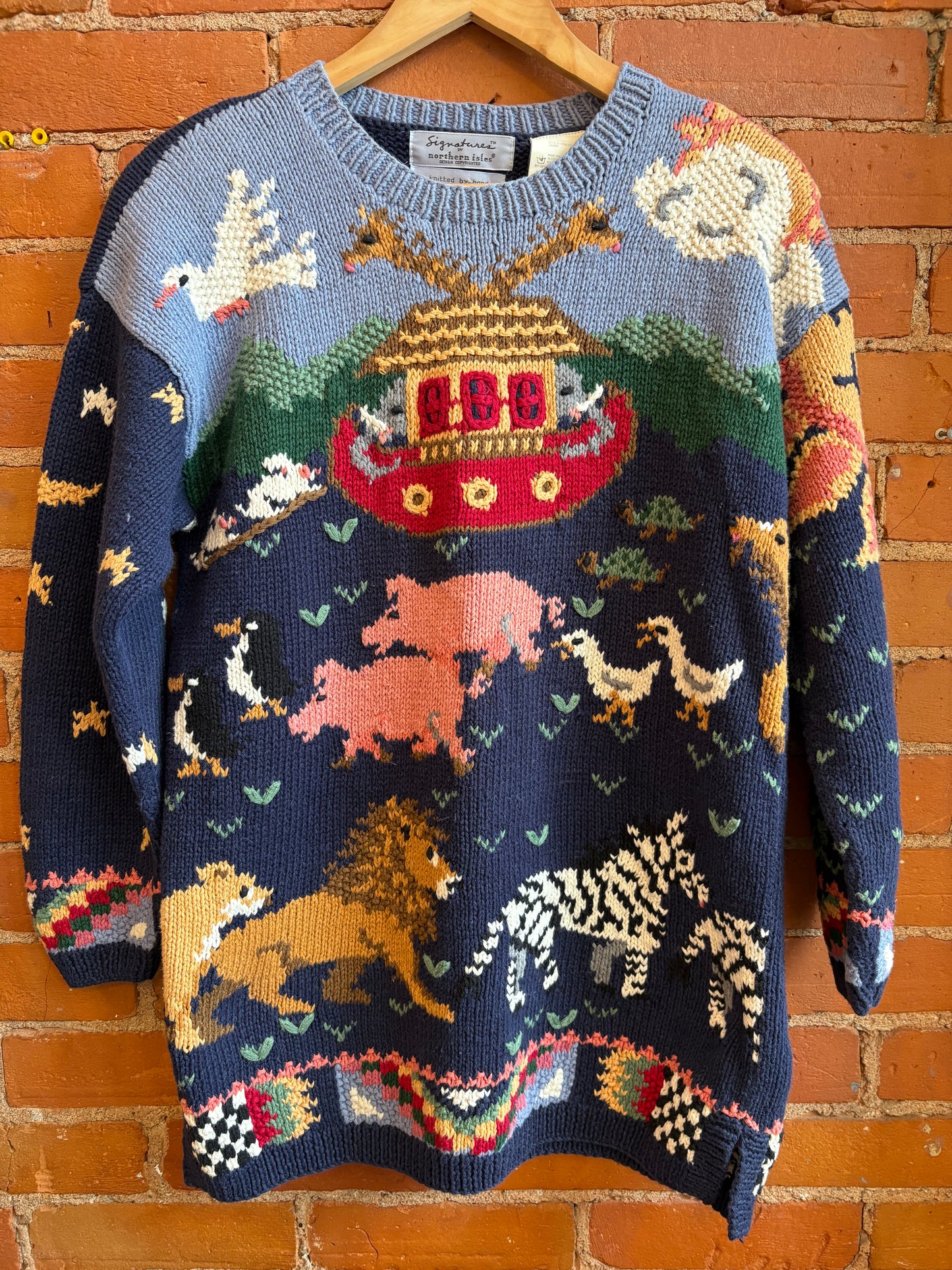 *Hand-Knit Noah's Ark Sweater