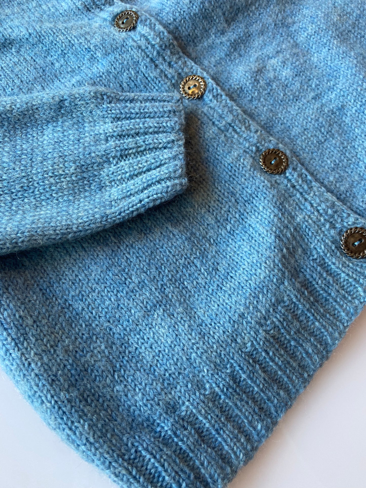 Blue Wool Knit Cardigan