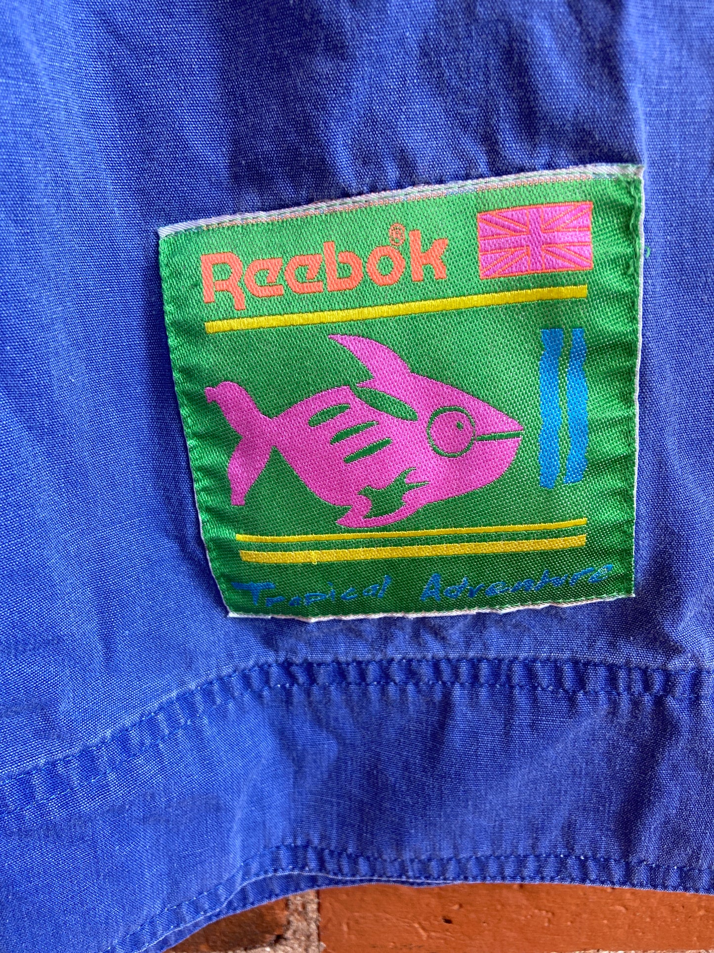 Reebok Washed Blue Cotton Shorts