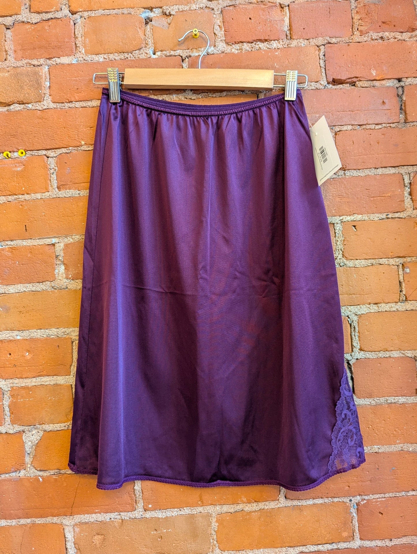 1970s Sweet Nothings by Maidenform Burgundy Slip Skirt