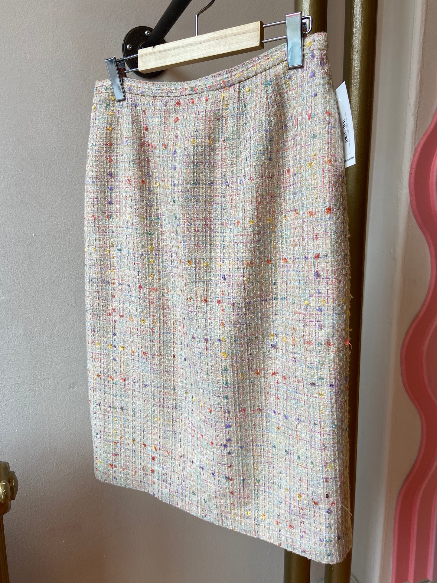 Chanel-style Tweed Spring Pencil Skirt